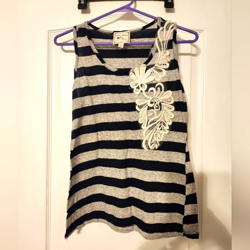 WOMENS PINK ROSE TANK LARGE